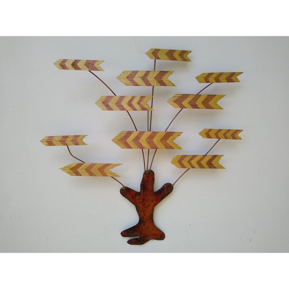 Copper and Brass Aztec Tree  Metal Wall Hanging Art Decor Sculpture - Picture 1 of 6